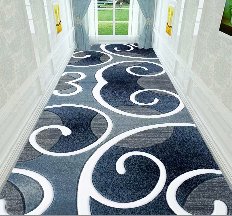 超柔軟兔毛滿鋪地毯 走廊酒店過道印花地毯 現代簡約風格地毯