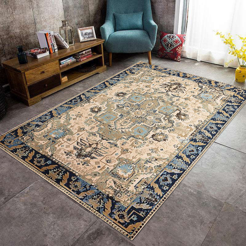 復古波西米亞風摺疊水洗地毯適用於臥室書房客廳