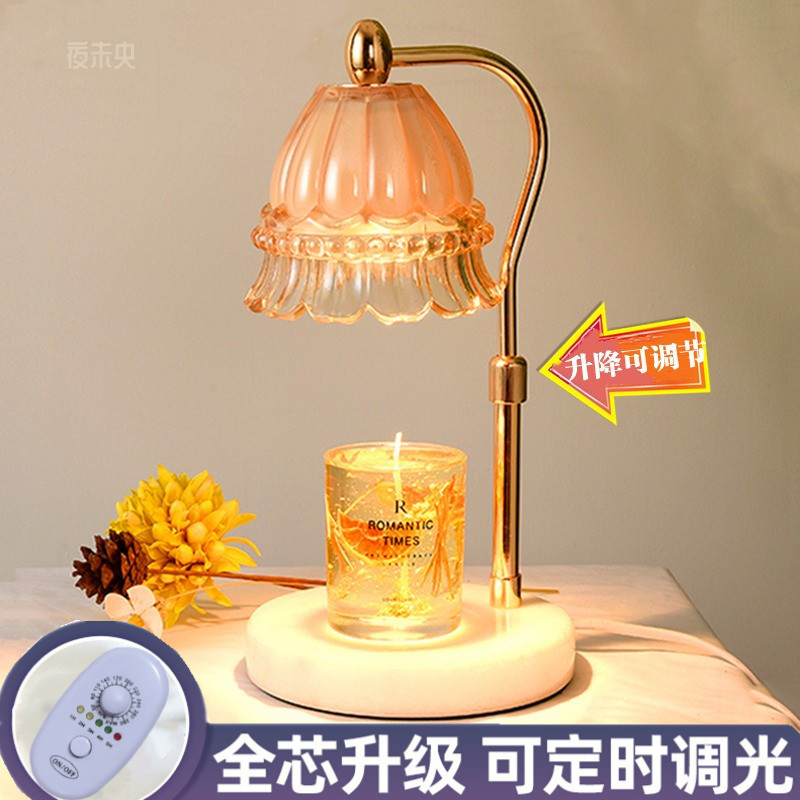 歐式花朵融蠟燈復古輕奢風格定時融燭燈調光開關適用於臥室裝飾