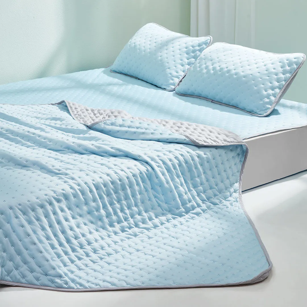 8h 新中式竹纖維 涼感軟席薄被枕套全套 夏用宿舍家用涼蓆套件