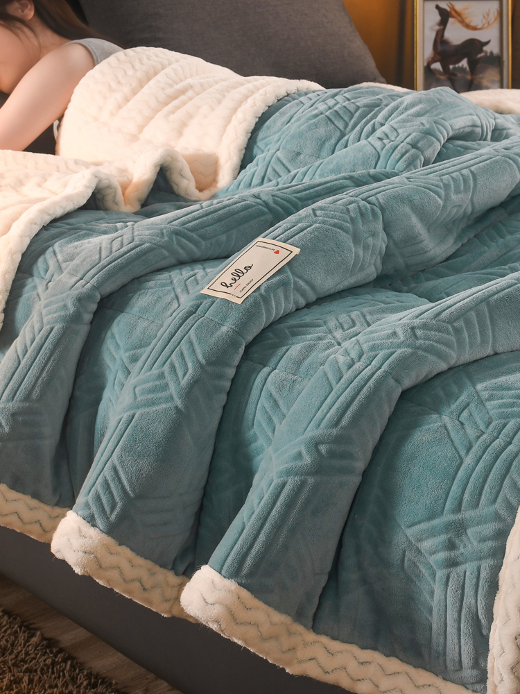 冬季加厚珊瑚絨午睡毯辦公室蓋毯法蘭絨沙發蓋毯毯床單