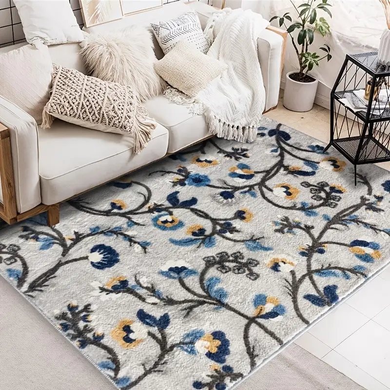 絨毛地毯客廳臥室家用沙發茶几墊棉布底地毯床邊毯定製