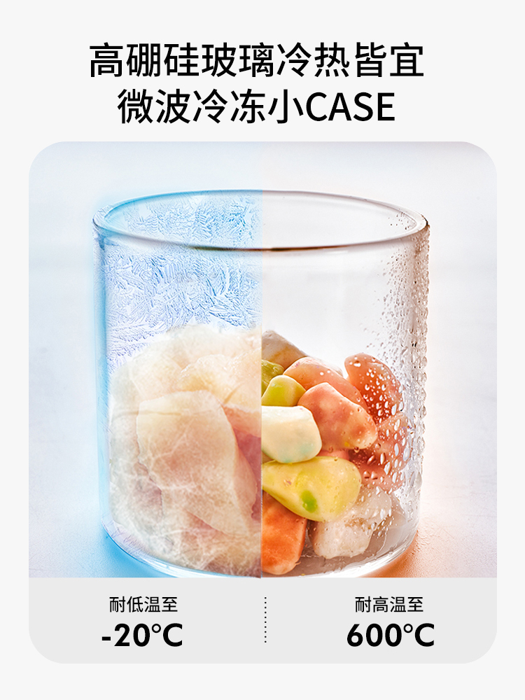 寶寶玻璃輔食盒 專用保鮮儲存 水果可蒸煮蛋羹 嬰兒輔食碗 微波爐加熱 (8.3折)