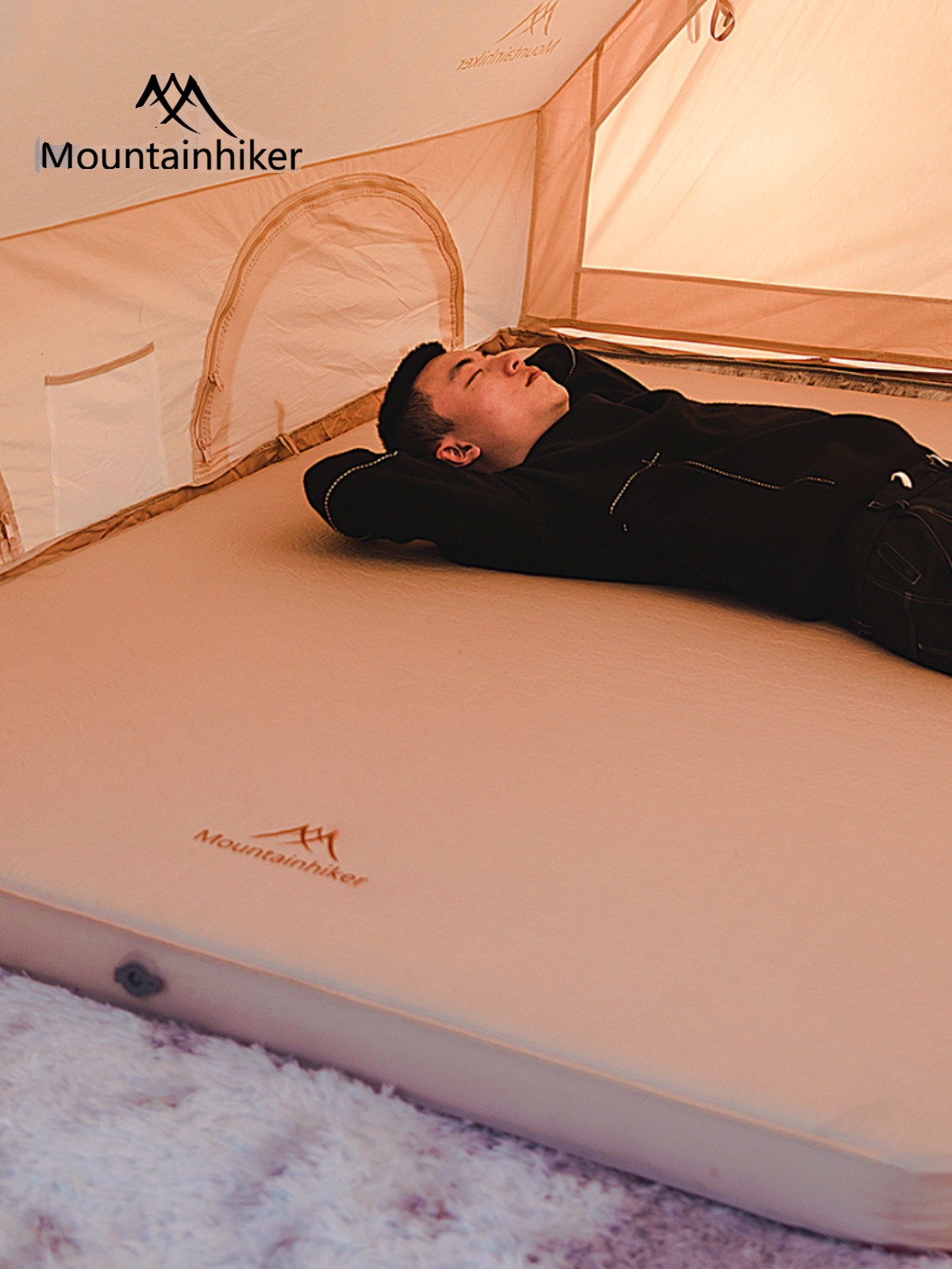 戶外露營充氣床墊 山之客戶外奶酪墊自動充氣床 單雙人加厚睡墊 (3.4折)