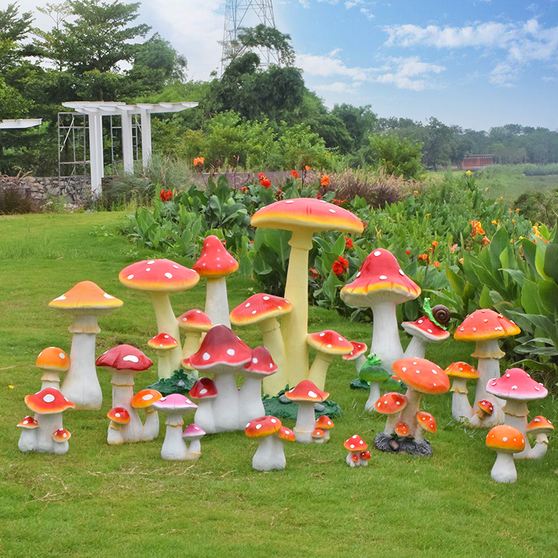 田園風格戶外樹脂仿真蘑菇擺件庭院花園綠化景觀裝飾小品