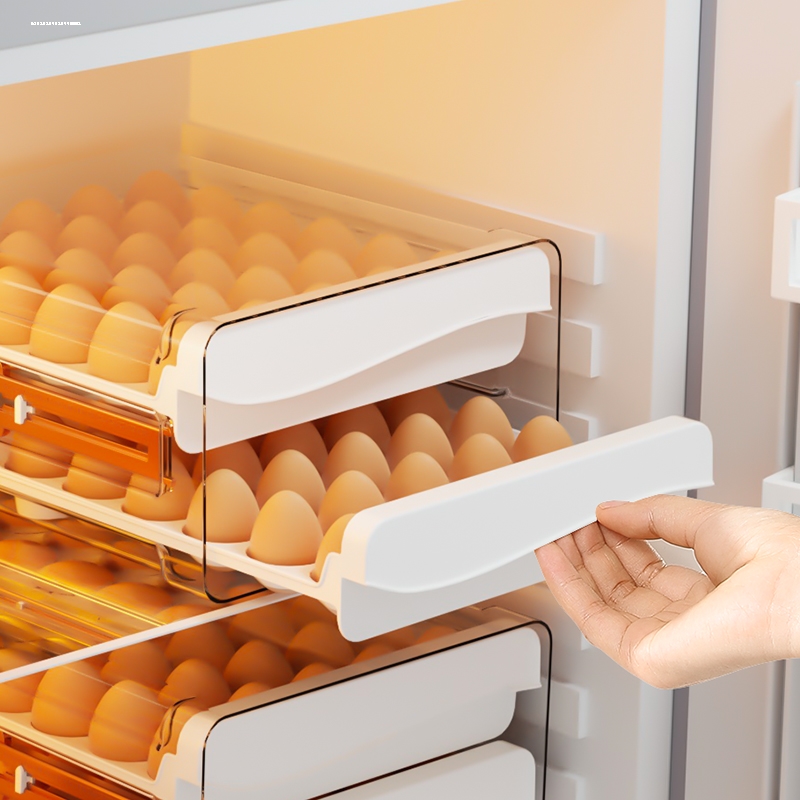精緻清新冰箱抽屜式廚房置物架 雞蛋收納盒保鮮整理神器