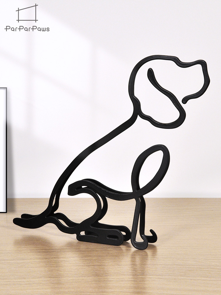 北歐風格金屬動物擺件裝飾創意狗狗模型書櫃擺飾 (8.3折)