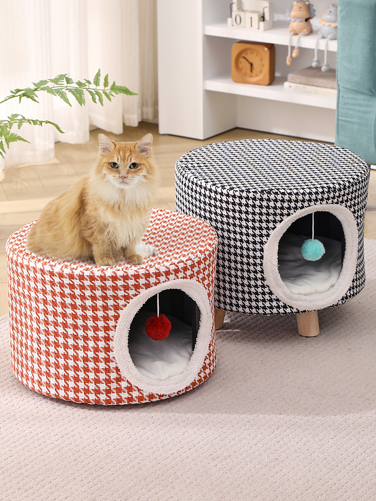 超級大貓窩凳子冬天保暖半封閉式人貓共用小幼貓咪屋房子四季通用
