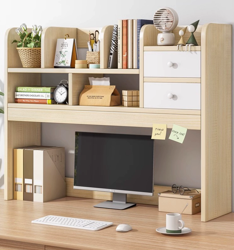 桌麪置物架辦公室桌上收納架子簡易臥室學生小型多層書架儲物書櫃