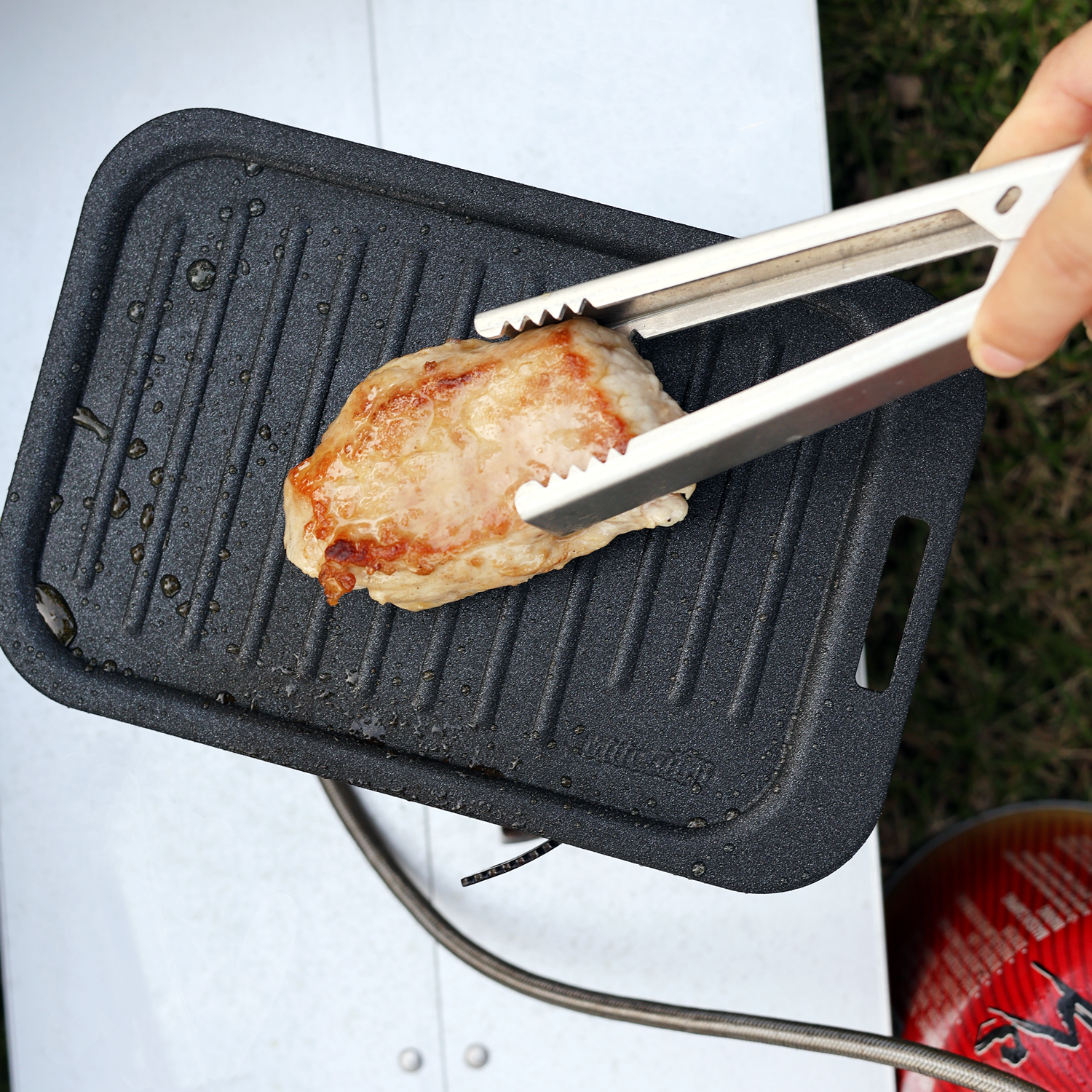 戶外野營不沾鐵板一人食露營烤肉盤套裝塗層熟鐵板