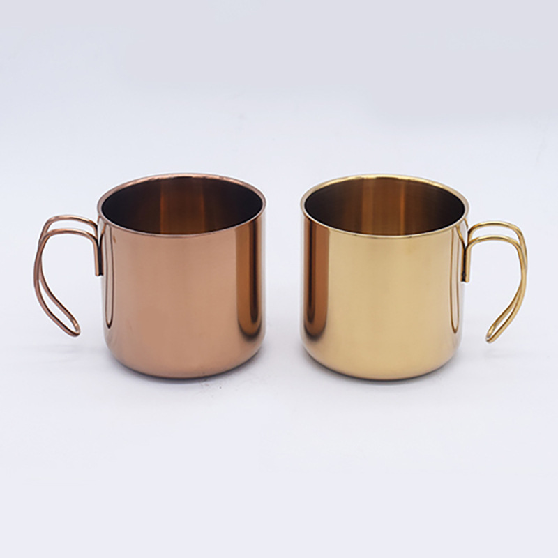 質感現代的保溫杯 金色304不鏽鋼馬克杯 咖啡杯雙層隔熱帶蓋