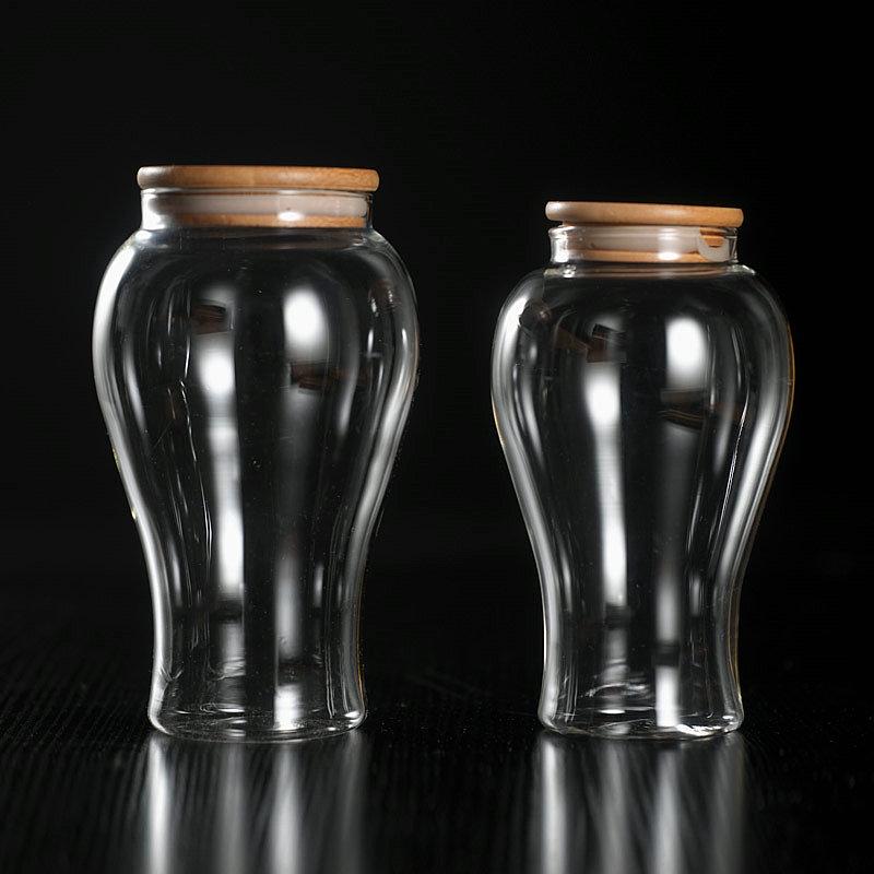 中式風格玻璃密封罐 茶葉罐儲物罐餐廳收納瓶 防潮防蟲