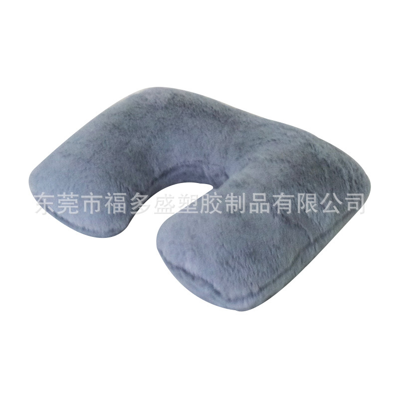 天鵝絨充氣枕 u型內膽絨枕 灰色簡約單人枕芯