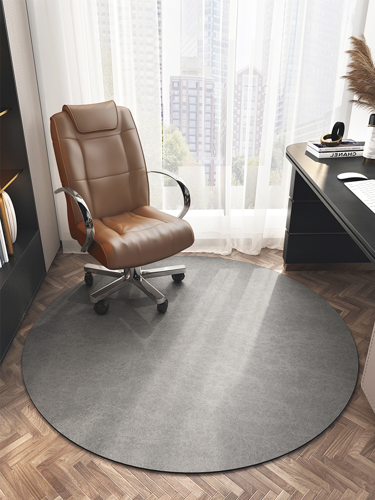 簡約現代風格多色地墊辦公室電腦椅腳墊圓形地毯家用臥室地板書房椅子地墊