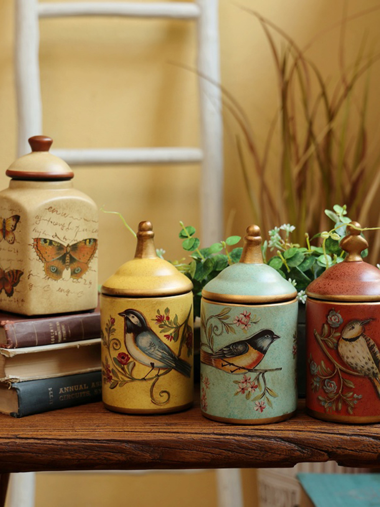 法式鄉村風陶瓷裝飾罐祝福愛人展現美式風格