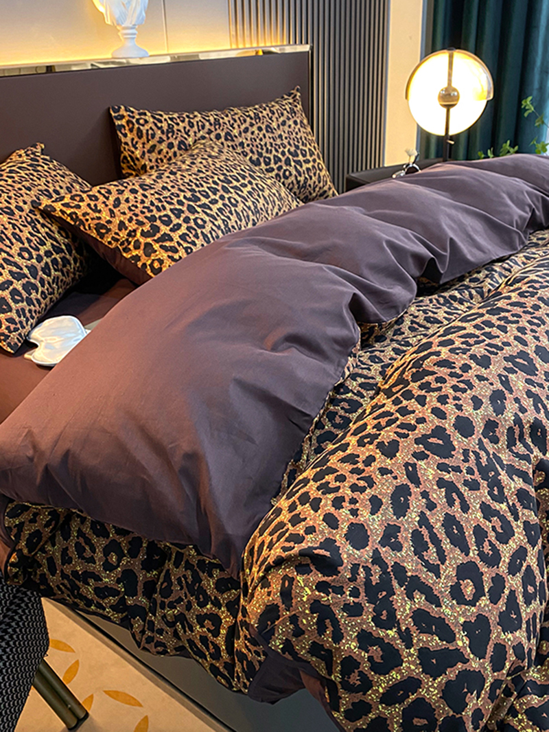 豹紋斑馬四件套 棉質寢具 床單被套床笠三件四件套 北歐簡約風格 (7.1折)