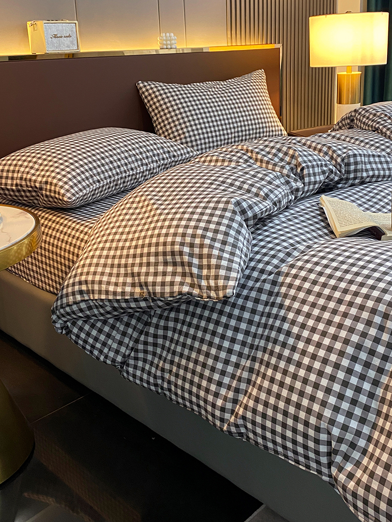 黑白全棉簡約床單四件套打造舒適北歐風臥室