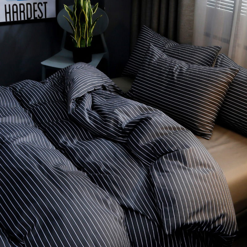 條紋控的簡約夢幻網紅全棉北歐風床單四件套給您舒適好眠