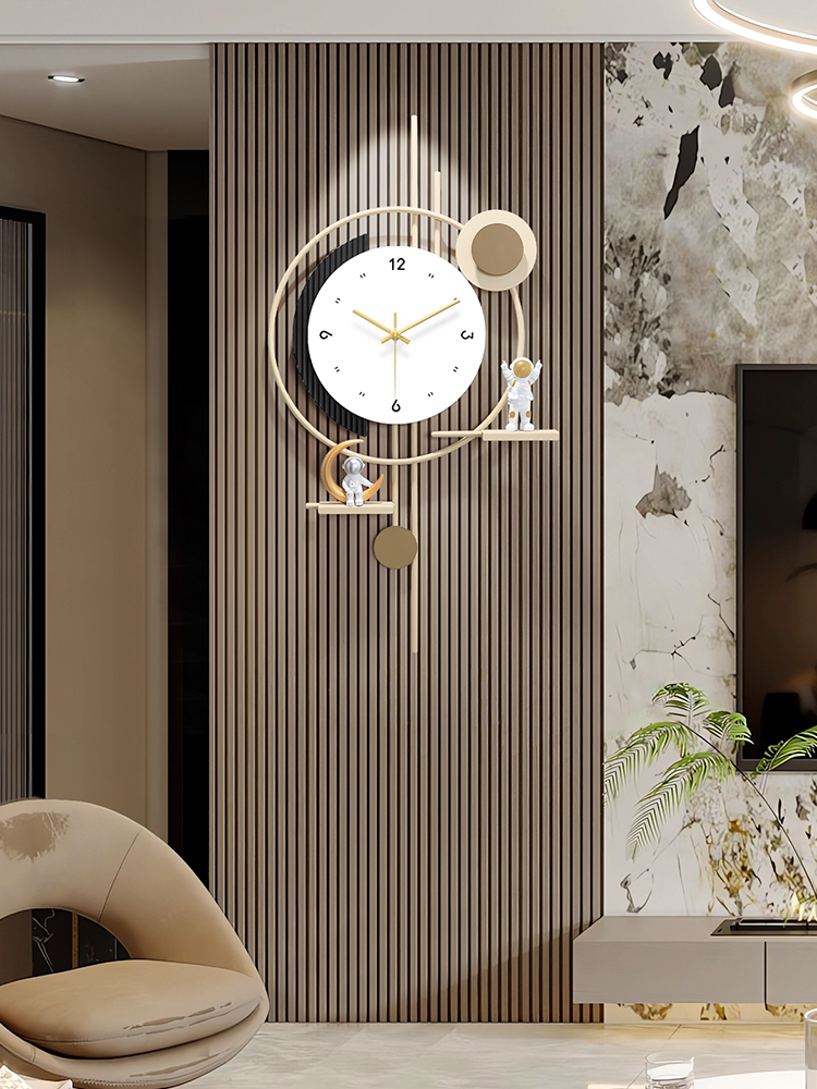 精緻高檔時尚創意鐘錶 現代簡約輕奢掛鐘 裝飾客廳掛牆時鐘