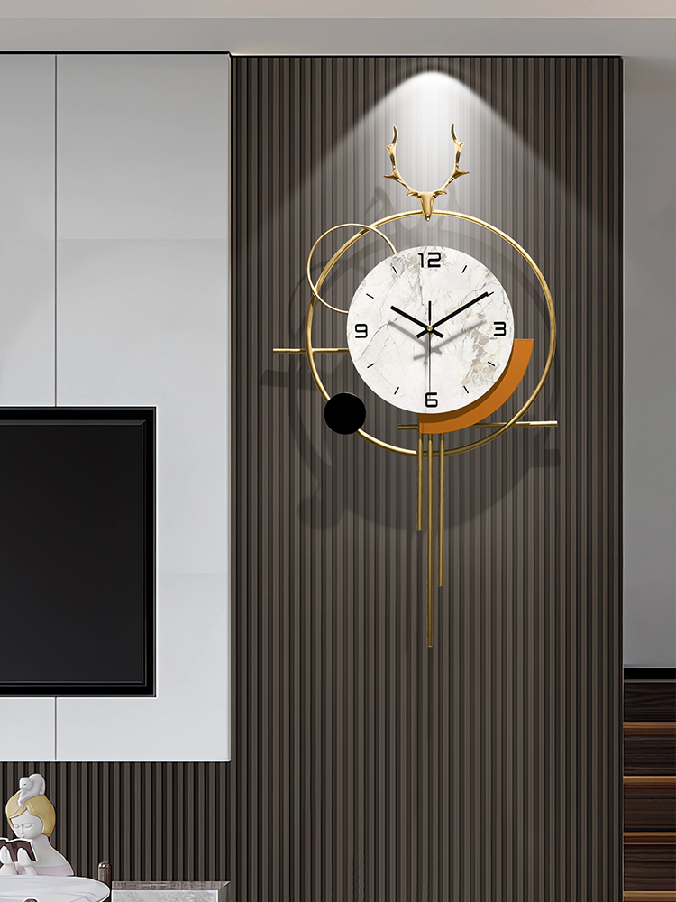 時尚簡約大氣電視牆掛鐘 現代裝飾時鐘 客廳高級感掛鐘