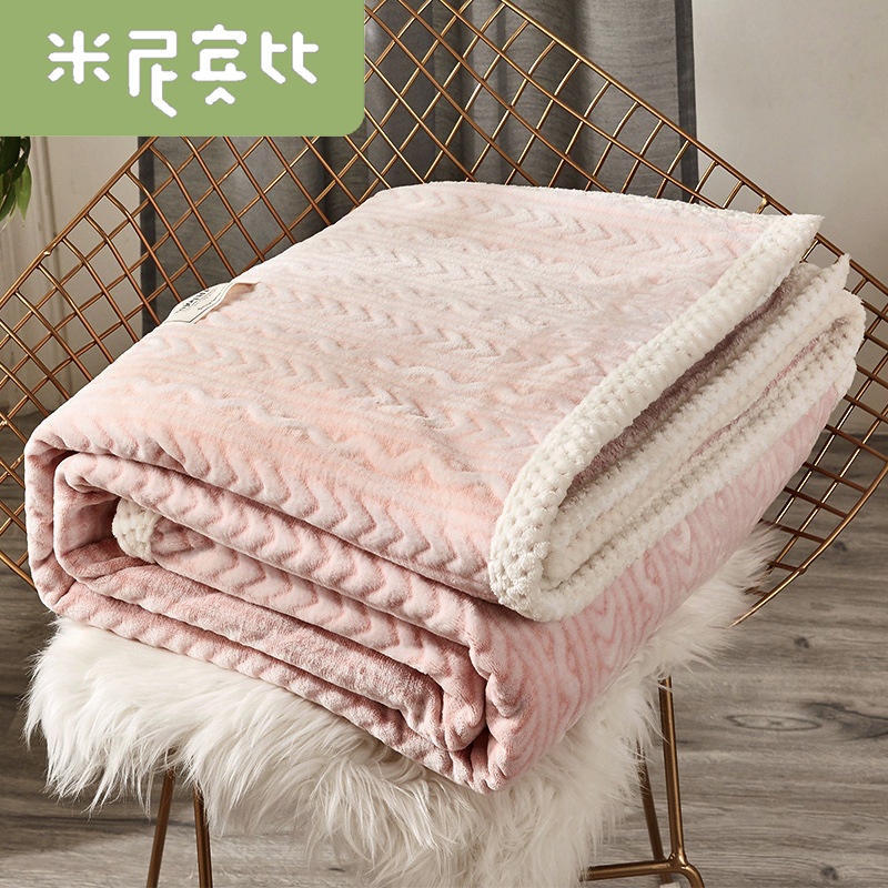 簡約現代風格珊瑚絨絨毯 純色床單雙層貝貝絨毛毯