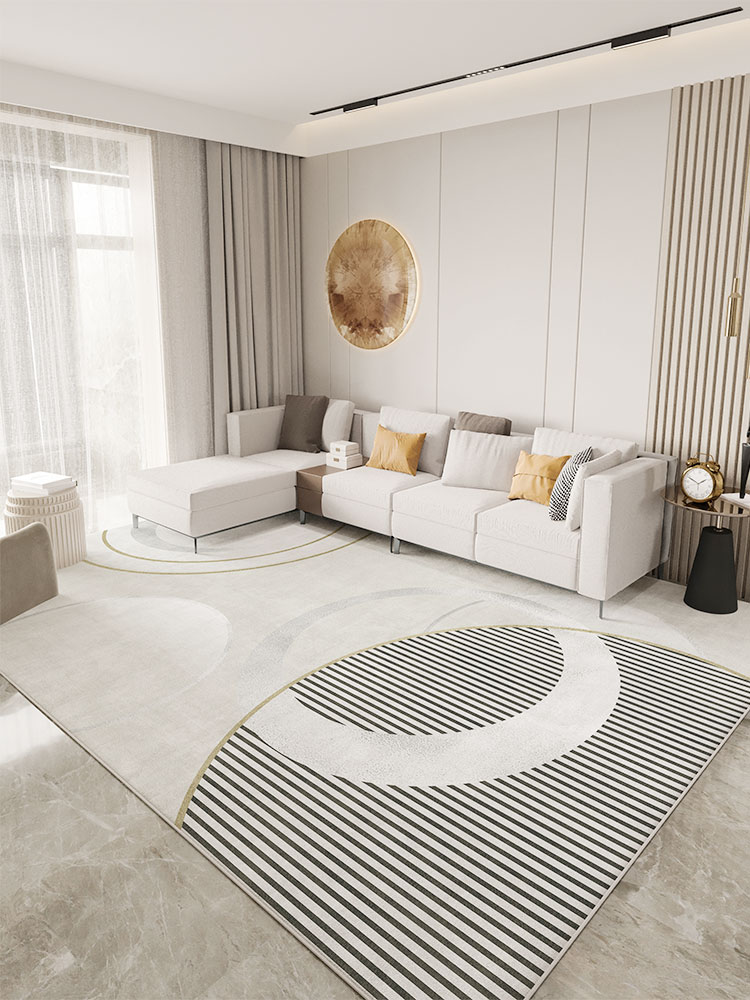 幾何圖案仿羊絨地毯現代簡約風格可用於客廳臥室等空間防滑底背支持水洗多種尺寸可選