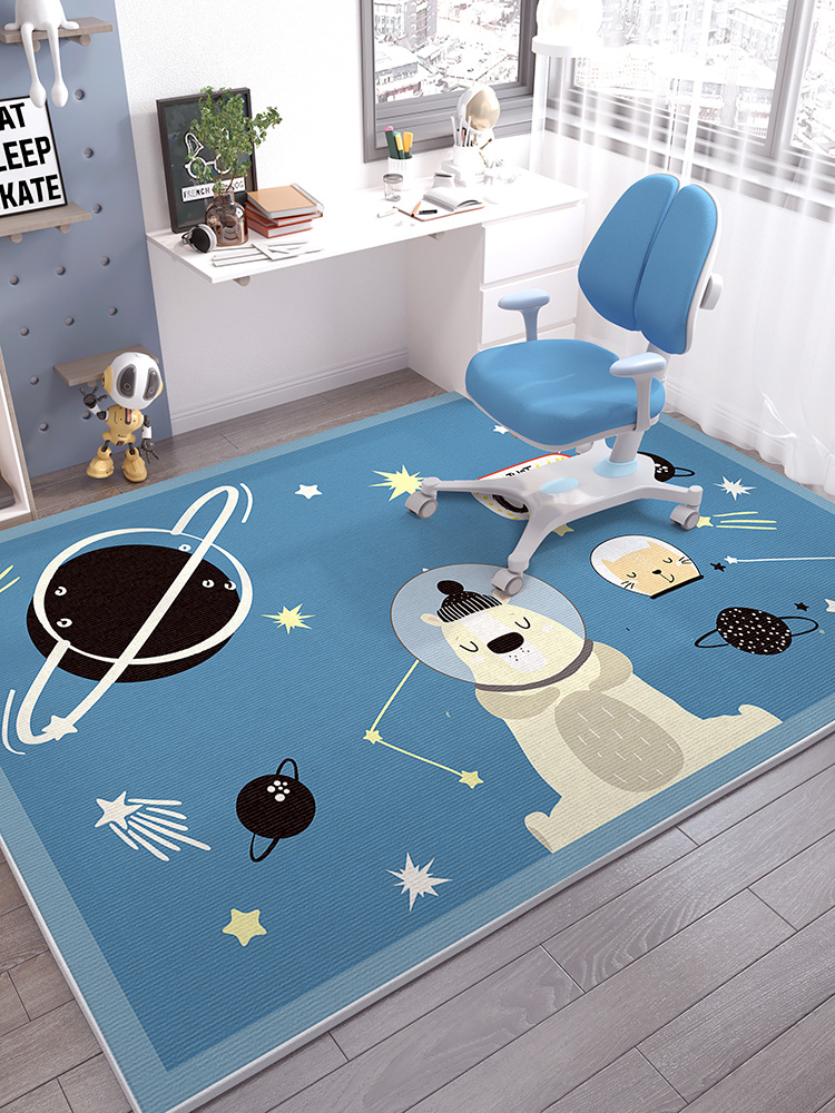 客廳臥室床邊兒童印花地毯 卡通地墊房間毯書桌遊戲毯