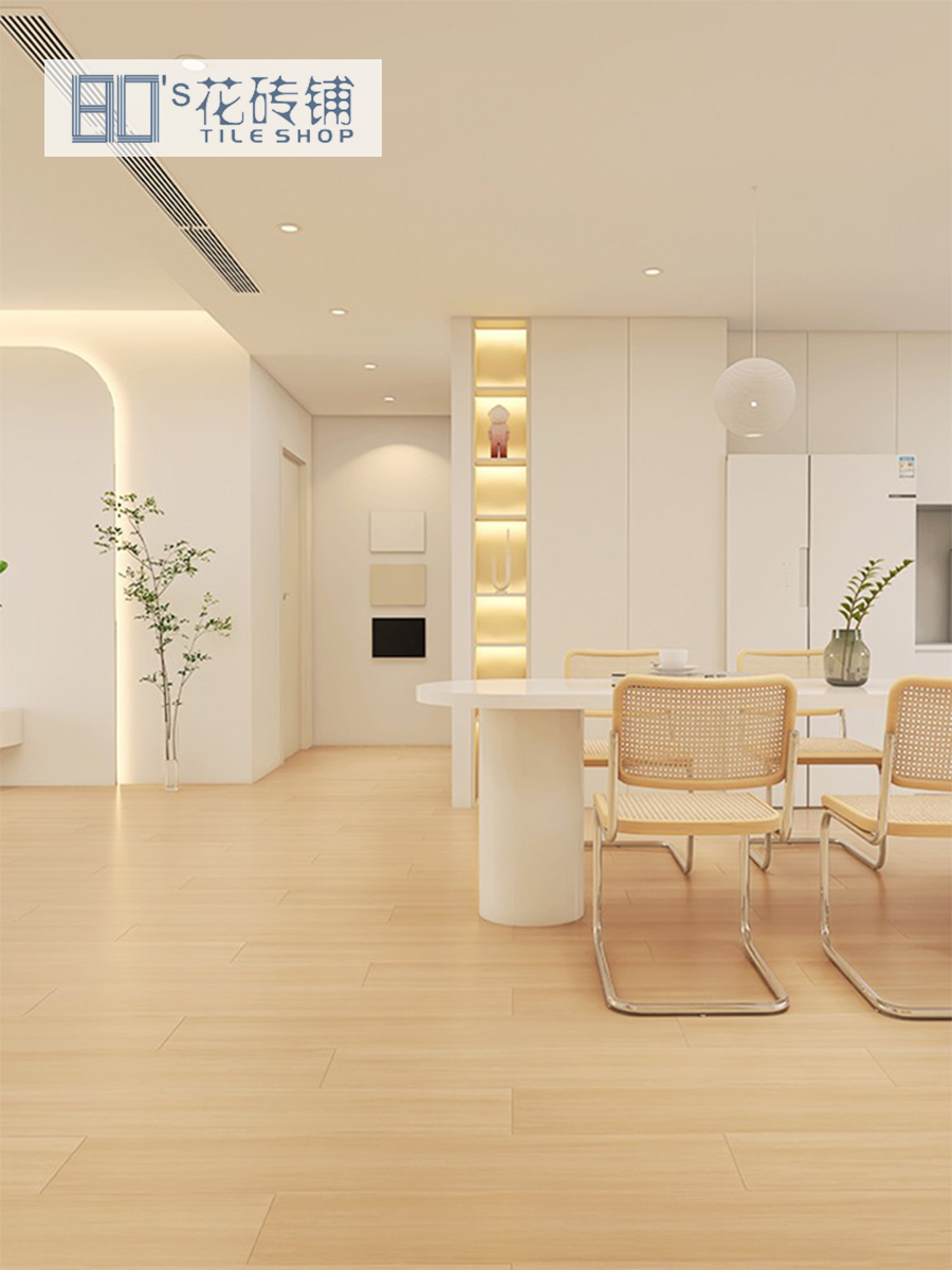 日式原木奶油色仿實木木紋磚客廳臥室餐廳地板磚柔光瓷磚 200mmx1000mm (8.4折)