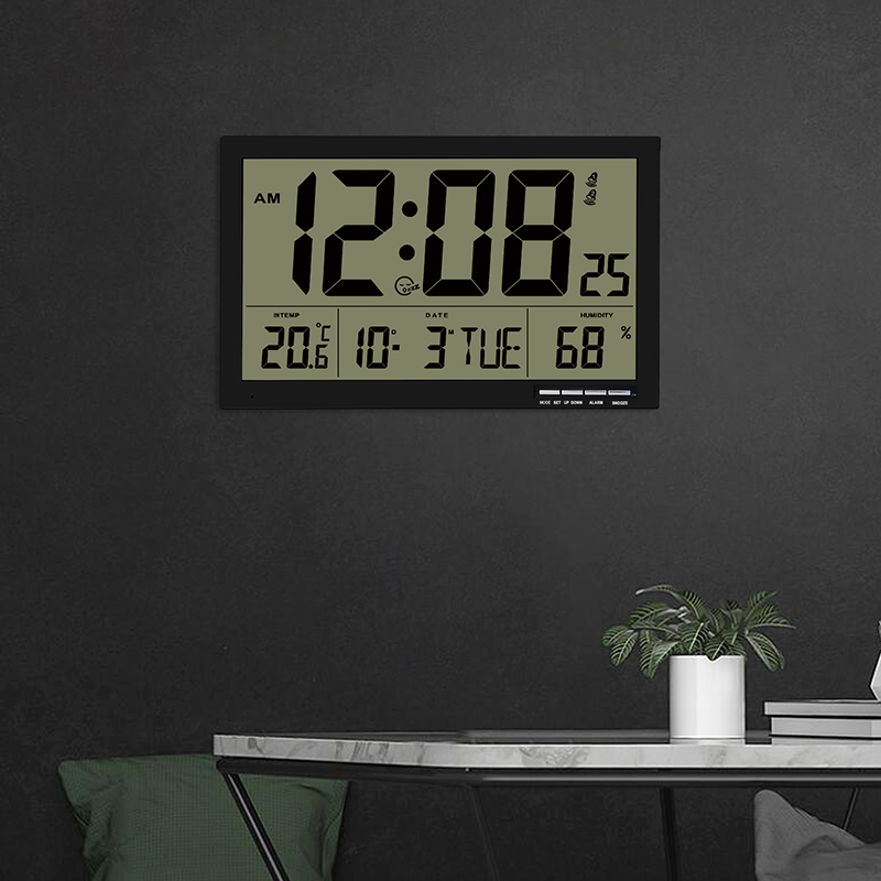 簡約現代數字鐘客廳掛鐘電子鐘日曆鐘錶數字鐘大數字鬧鐘