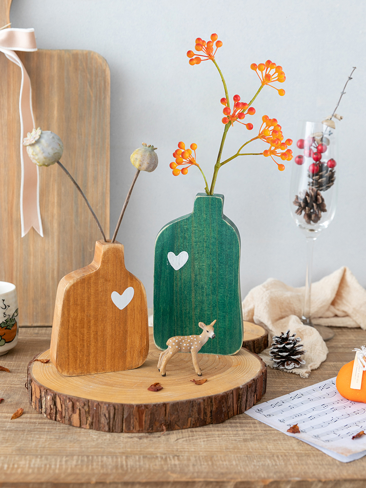 北歐風格日系木質小花瓶展現您的藝術品味裝飾家居空間