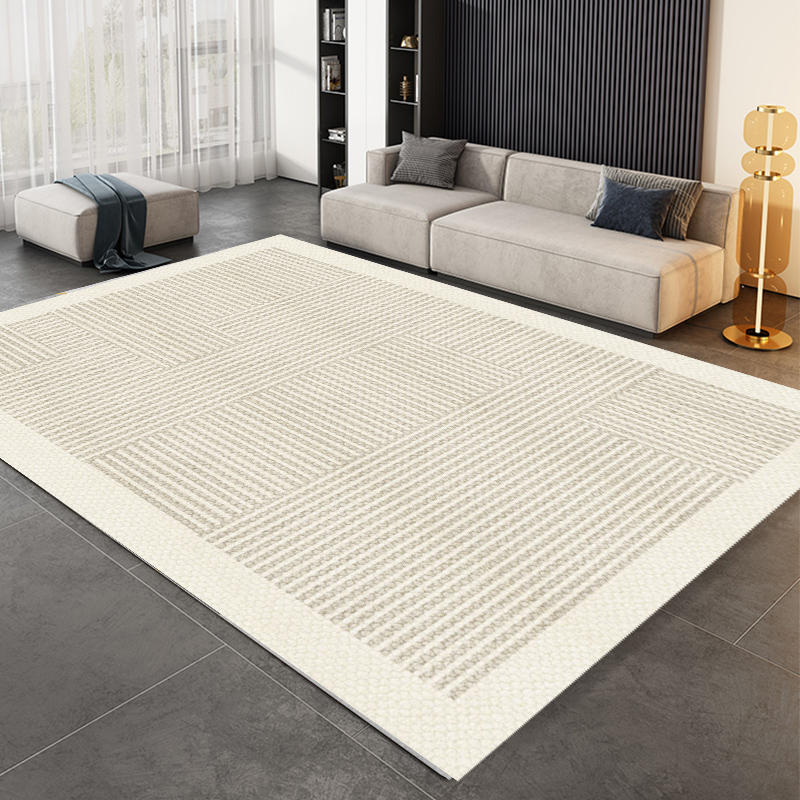 客厛地毯臥室牀邊毯輕奢高級沙發茶幾毯嬭油風免打理2023新款地墊
