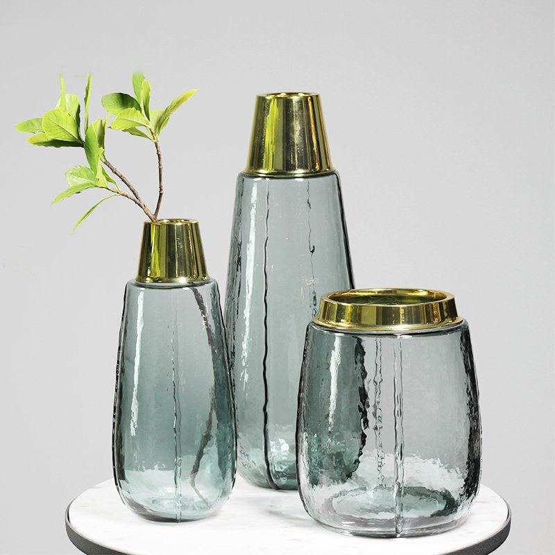 北歐風格玻璃花瓶擺件客廳輕奢插花樣板間售樓處創意水培花器