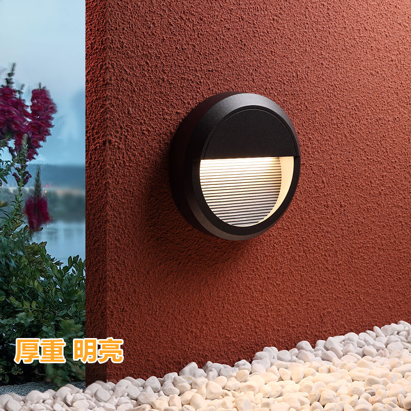 簡約現代風格LED臺階燈閃銀黑圓形或正方形適用於庭院景觀牆壁樓梯過道防水防塵質保3年