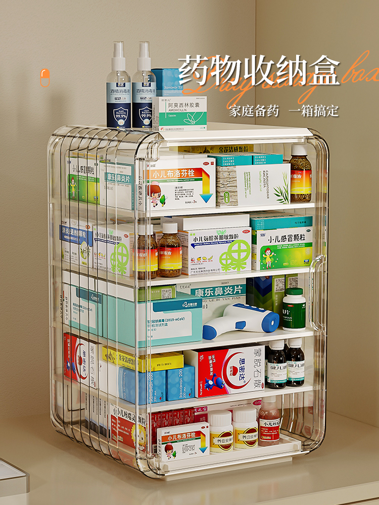 藥物收納盒藥品櫃藥盒大容量分格置物架醫藥家庭裝大號家用藥箱
