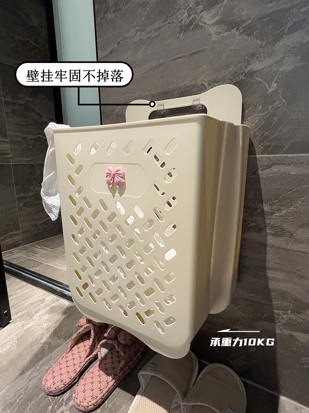 簡約掛式摺疊收納髒衣籃 壁掛式可摺疊浴室衛生間洗衣籃 牆面置物籃 (2.9折)