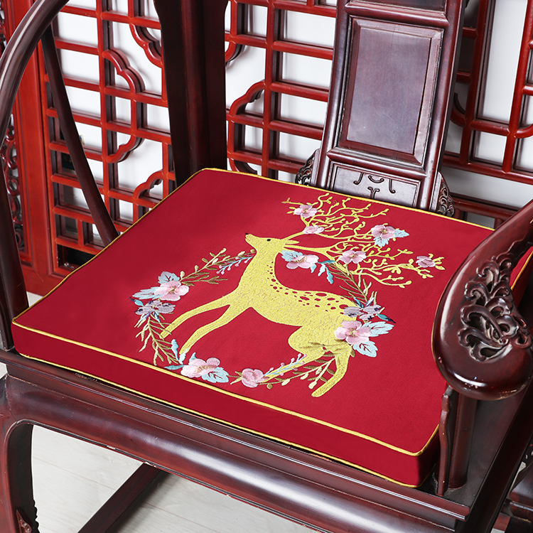 中國風茶椅木凳墊紅木椅墊圈椅靠墊古典防滑椅墊