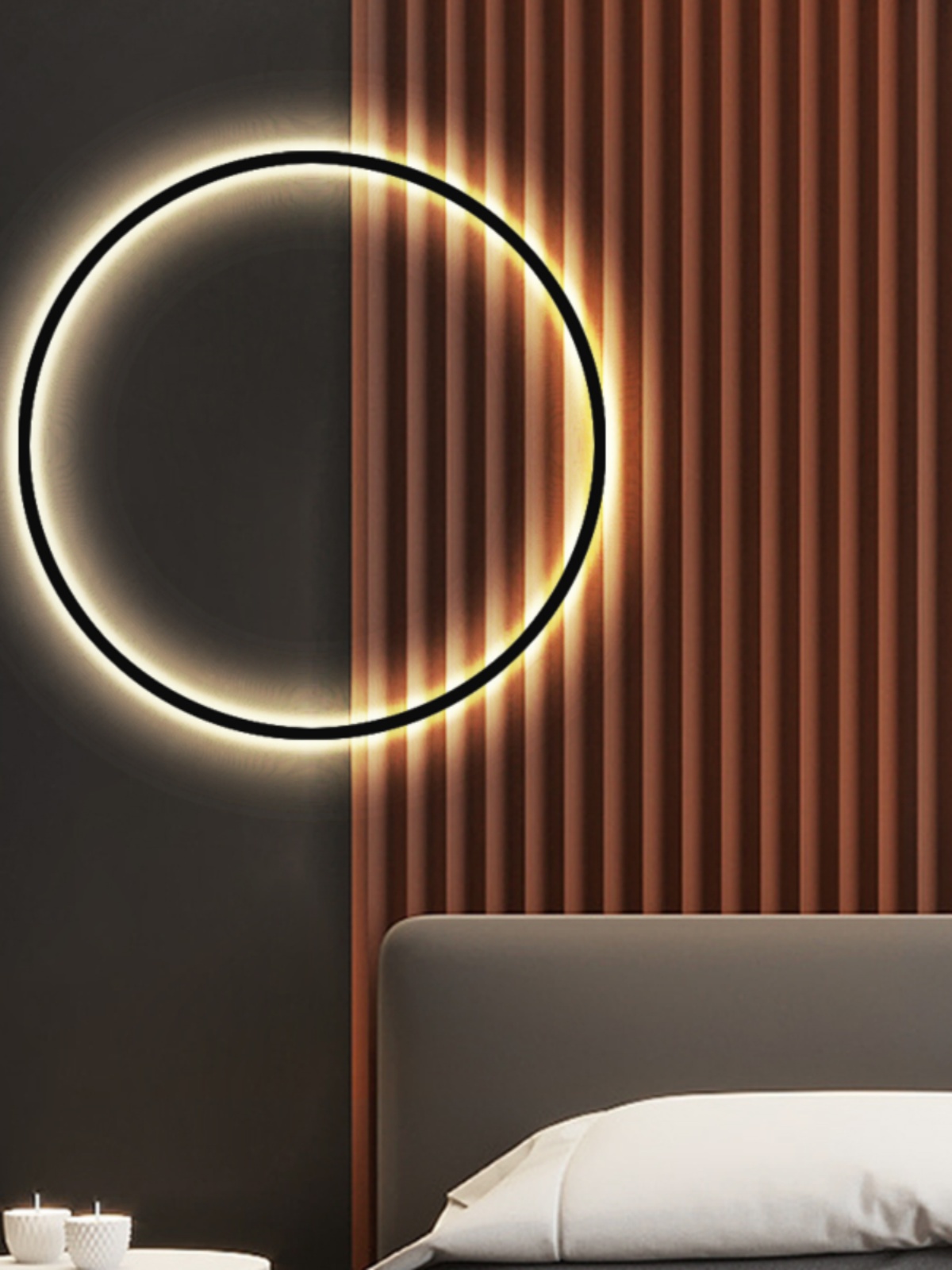 北歐客廳臥室簡約壁燈 極簡時尚懸掛圓形裝飾吊燈