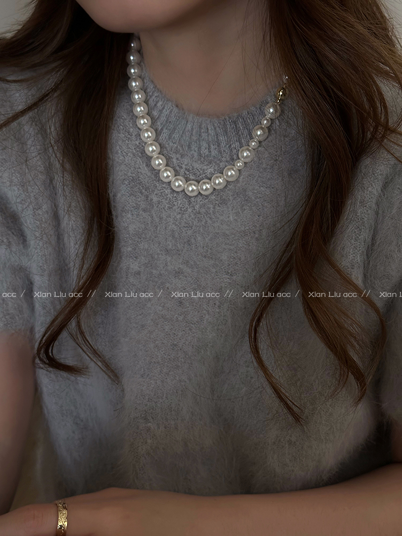 日韓風格珍珠項鍊磁吸扣設計輕鬆佩戴適合女性日常穿戴 (8.3折)