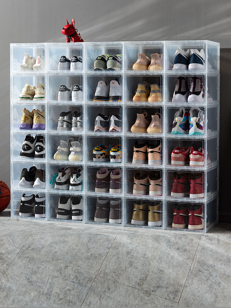 美式透明鞋盒AJ球鞋壓克力收納盒子收藏鞋牆 (8.3折)
