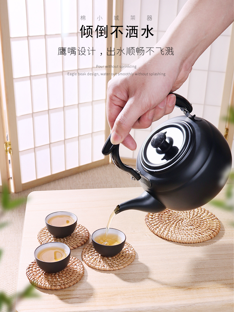 復古中式不鏽鋼茶壺 家用電磁爐平底泡茶壺戶外用