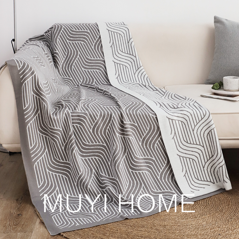 簡約現代風格紋理毛毯適用於辦公室午睡客廳沙發床上使用材質柔軟舒適四季皆宜