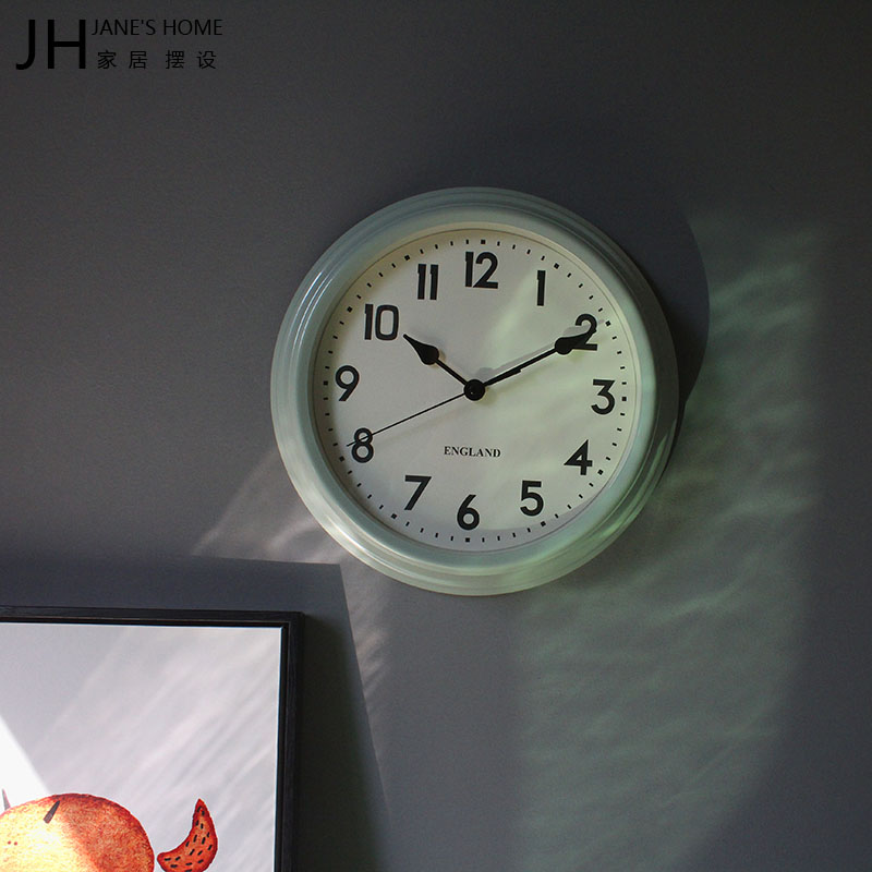 北歐時尚超靜音掛鐘 簡約復古金屬時鐘裝飾臥室客廳
