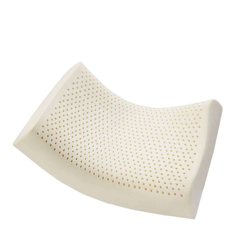 富安娜泰國進口乳膠枕頭單人護頸椎枕單個裝 成人學生兒童橡膠枕芯 波浪形 抗菌 防蟎 純色 臥室