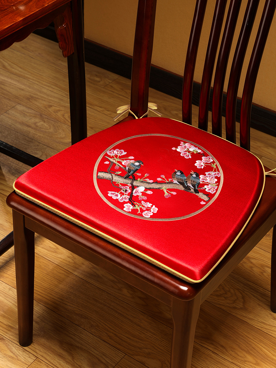 創意幾何圖案中式椅墊新中式風格餐廳飯廳椅子坐墊椅墊