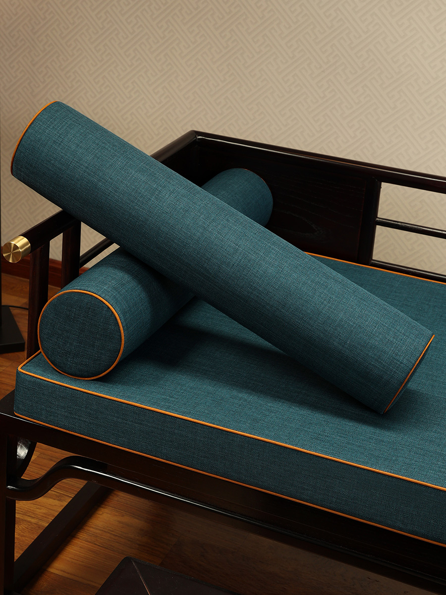新中式風格亞麻抱枕客廳沙發靠墊舒適腰枕辦公室護腰枕
