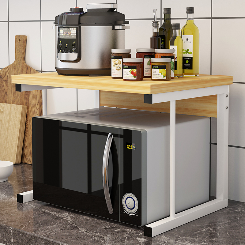 微波爐烤箱架廚房多層收納架 簡約木材質落地置物架