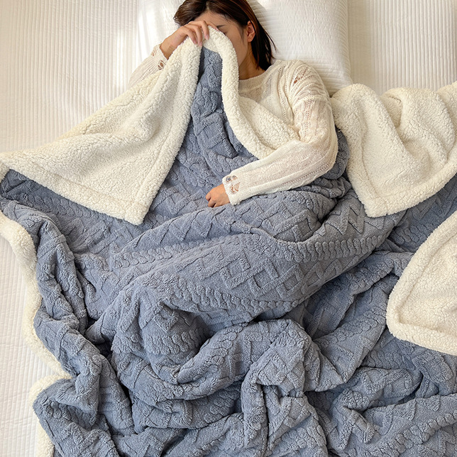 加厚羊羔絨毛毯韓式秋冬保暖辦公室午睡毯客廳臥室蓋毯珊瑚絨