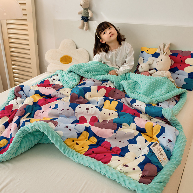兒童豆豆絨毯沙發保暖蓋毯韓式卡通毛毯臥室客廳幼兒園小毯子