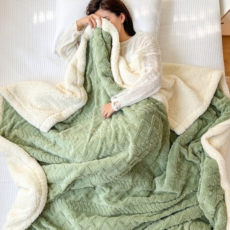 韓式珊瑚絨空調毯午睡毛毯 沙發蓋毯 加厚法蘭絨羊羔絨辦公室披肩毯 (3.9折)