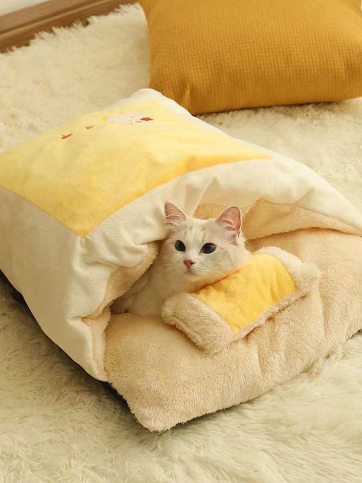 加厚貓窩保暖貓咪睡袋冬天封閉式保暖墊子可拆洗被子帳篷
